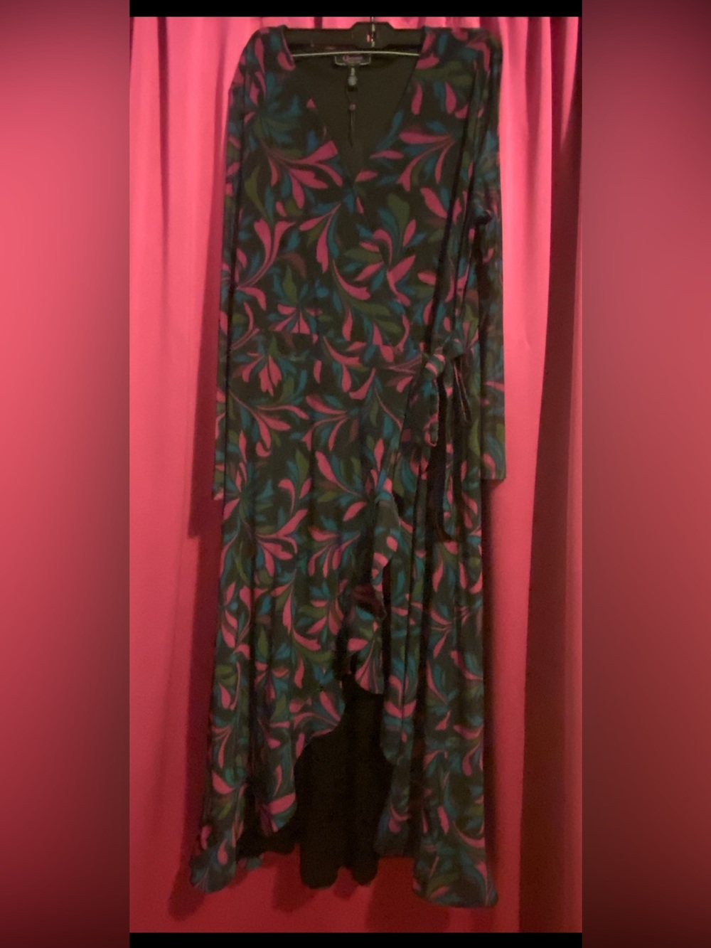 C WONDER BY CHRISTIAN SIRIANO XL HIGH/LOW RUFFLE HEM DRESS